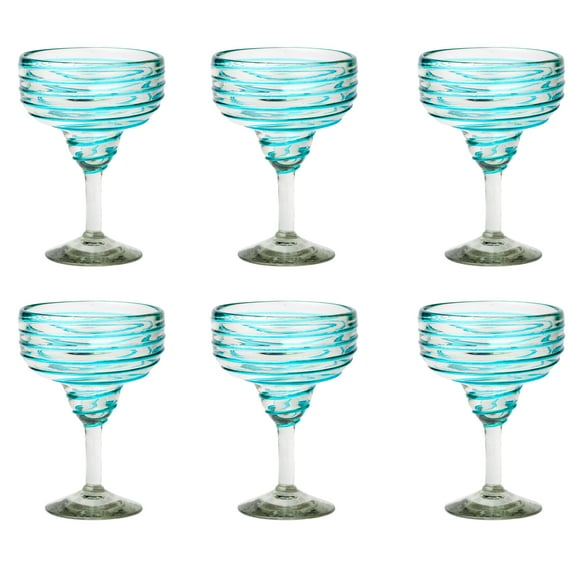 10 Strawberry Street Meridia Margarita Handblown Mexican Glass, Set of 6