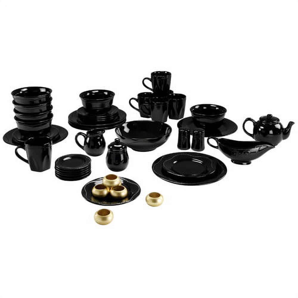 10 Strawberry Street Nova Beaded Round 45-Piece Dinnerware Set
