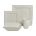 thumbnail image 1 of 10 Strawberry Street Nova Square 16-Piece Stoneware Dinnerware Set, Cream/White, 1 of 5