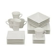 thumbnail image 1 of 10 Strawberry Street Nova Square 30 Piece Stoneware Dinnerware Set - Cream/White, 1 of 2