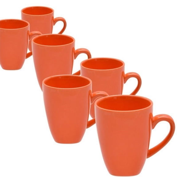 10 Strawberry Street Nova Square Mug in Orange (Set of 6)