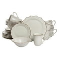 thumbnail image 1 of 10 Strawberry Street Oxford 24 Piece Stoneware Dinnerware Set, Cream, 1 of 8
