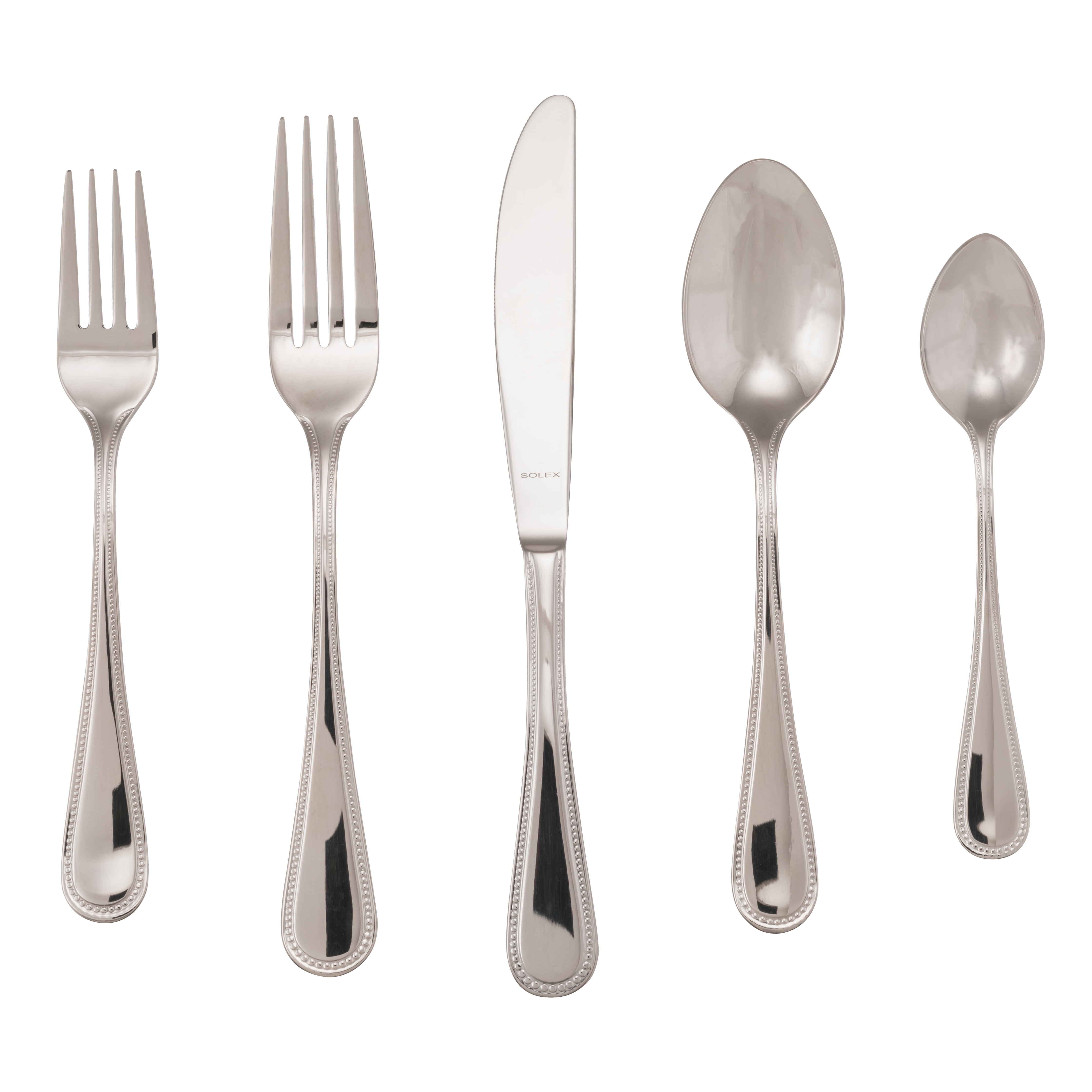 10 Strawberry Street Perle 20 Piece Flatware Set, Silver