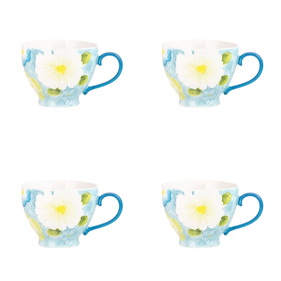 10 Strawberry Street Petaluxe Mug, Daisy, Set of 4