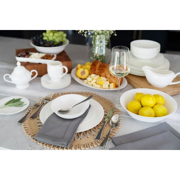 10 Strawberry Street Round Rim Fine Bone China 32-Piece Dinnerware Set