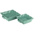 thumbnail image 1 of 10 Strawberry Street Ruffled Square Ceramic Bakers Set of 2, Turquoise, 1 of 5