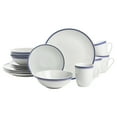 thumbnail image 1 of 10 Strawberry Street Simply Coupe 16-Piece Ceramic Dinnerware Set, Blue, 1 of 9