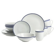 10 Strawberry Street Simply Coupe 16-Piece Ceramic Dinnerware Set, Blue