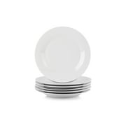10 Strawberry Street Simply White 7.5" Round Ceramic Salad Plate, Set of 6
