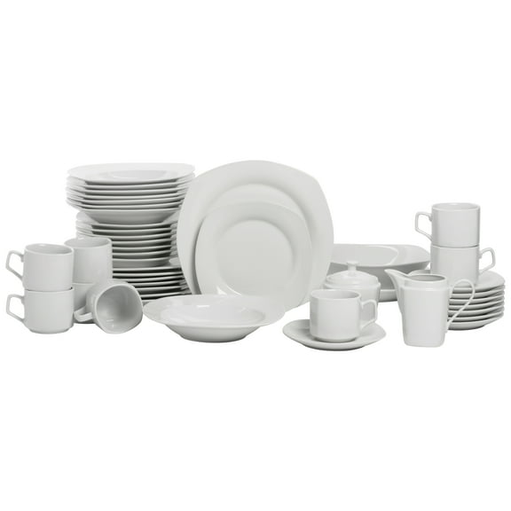 10 Strawberry Street Simply White Square 45-Piece Entertaining Dinnerware Set