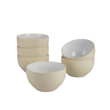 10 Strawberry Street Two Tone Coupe 5.5”/24 Oz. Cereal Bowl Set Of 6, Tan/White