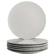 10 Strawberry Street Valentina Porcelain 10.75" Dinner Plate, Set of 6, White