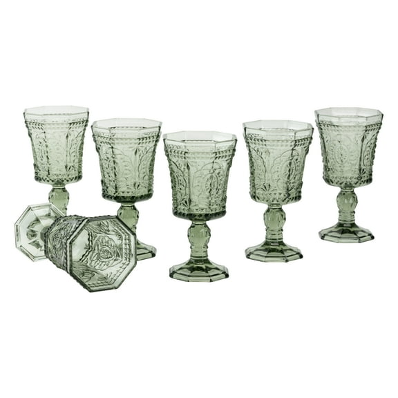 10 Strawberry Street Vatican 8 oz Smoke Gray Wine Glasses (Set of 6)