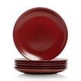 thumbnail image 1 of 10 Strawberry Street Wazee Matte 10.5" Coupe Stoneware Dinner Plate, Set of 6, Red, 1 of 6