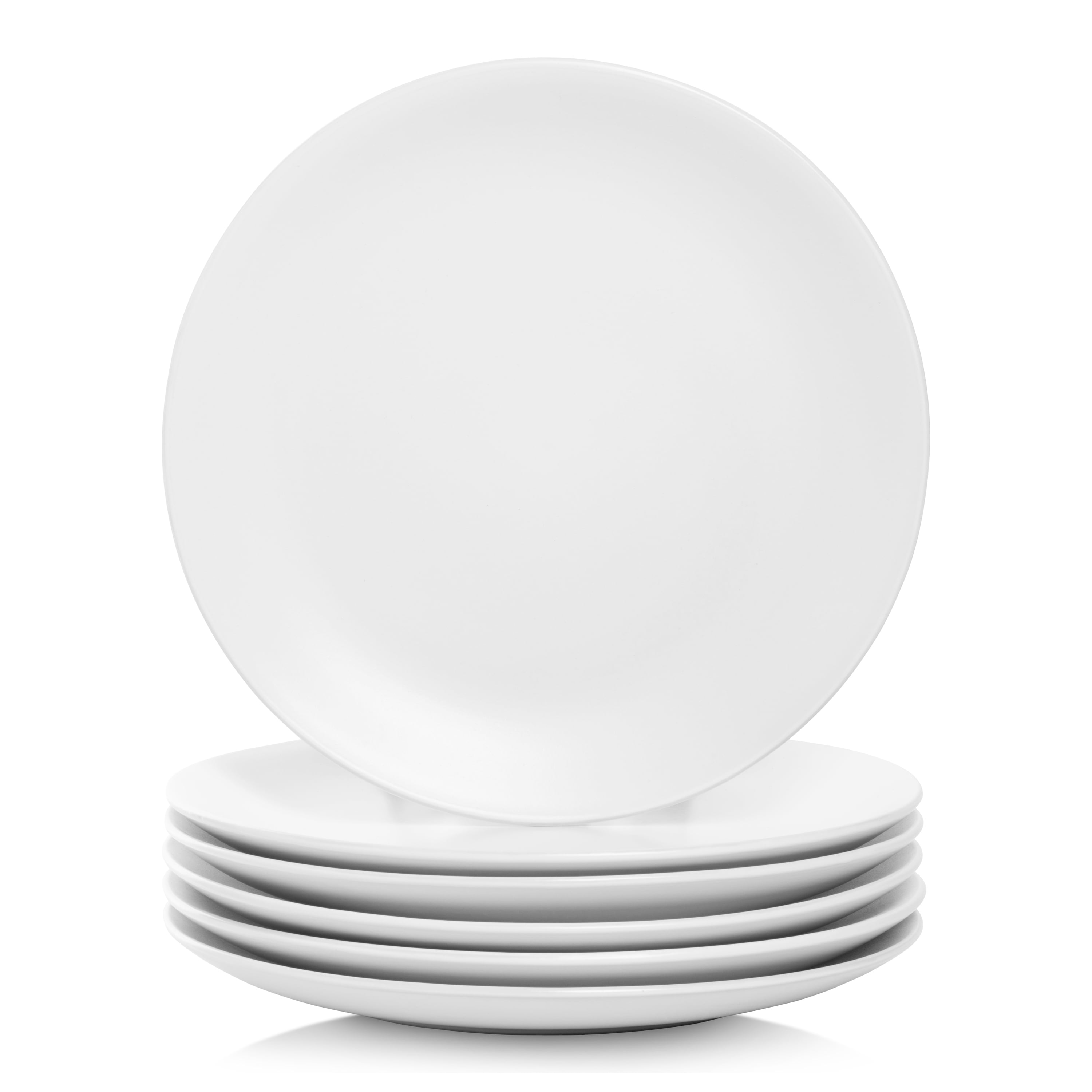 Wazee Matte White 10.5" Ceramic Dinner Plate Set