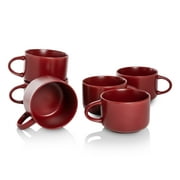 10 Strawberry Street Wazee Matte – 4.75"/22 Oz Oversized Mug - Set of 6 - Red