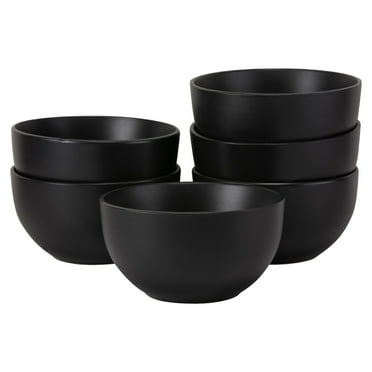 10 Strawberry Street Wazee Matte 5.5"/20oz Cereal Bowl, Set of 6, Black