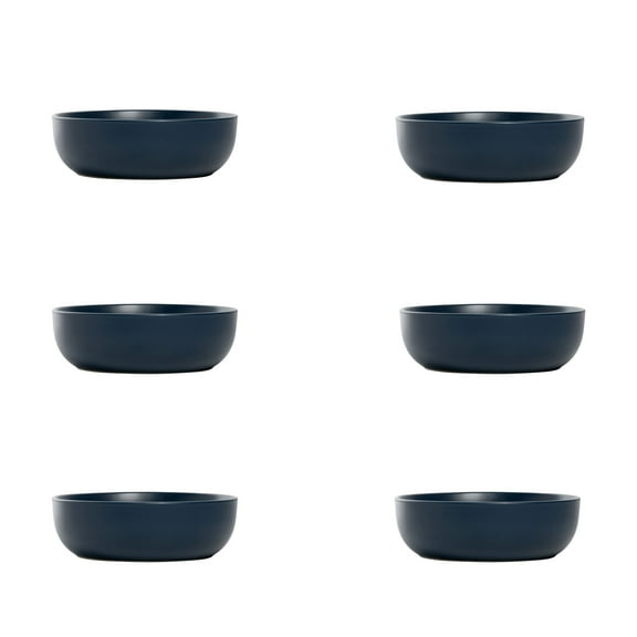 10 Strawberry Street Wazee Matte Coupe Dinnerware, Bowl, Midnight Blue, Set of 6