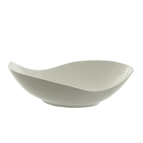 10 Strawberry Street Whittier 16" Canoe Serving Bowl, White