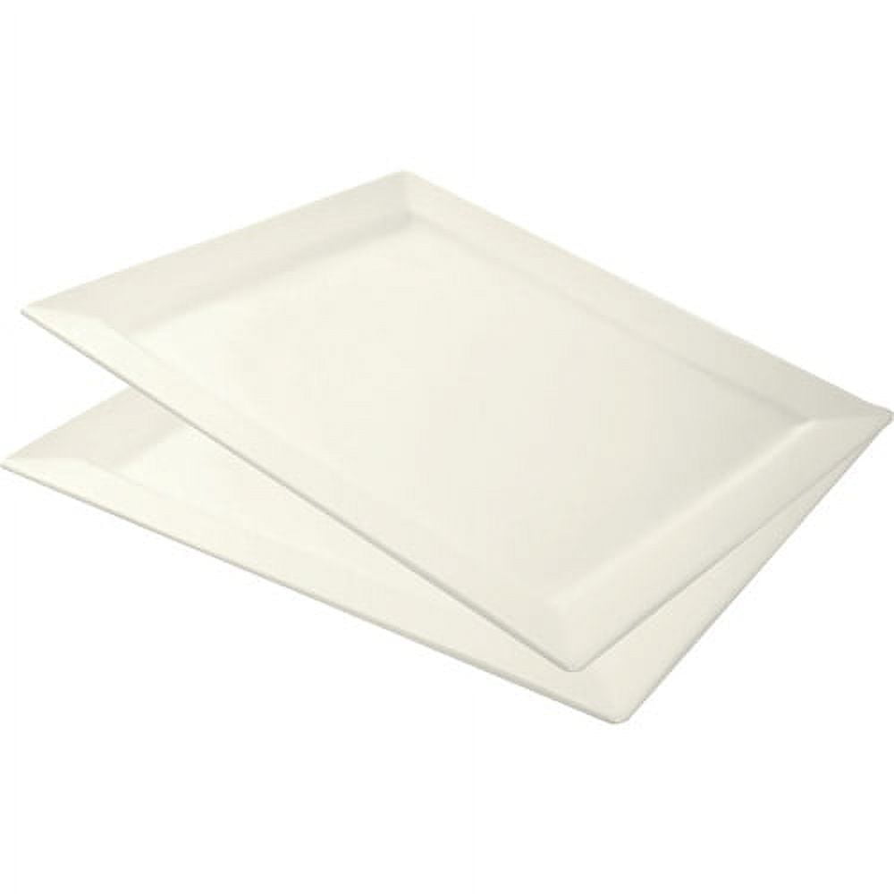 10 Strawberry Street Whittier 17" x 15" Rectangle Platters, Set of 2, White