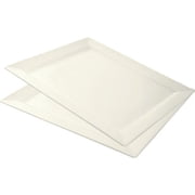 10 Strawberry Street Whittier 17" x 15" Rectangle Platters, Set of 2, White