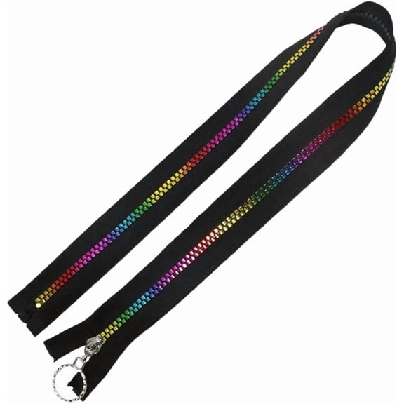 10 Strings Black Zipper Tape Coat Zipper #5 Plastic Separating Coil Rainbow Color Metallic Teeth Heavy Duty Zippers Bulk for Sewing DIY Replacement Tailor Bag Garment Clothing Crafts Supply White DIY