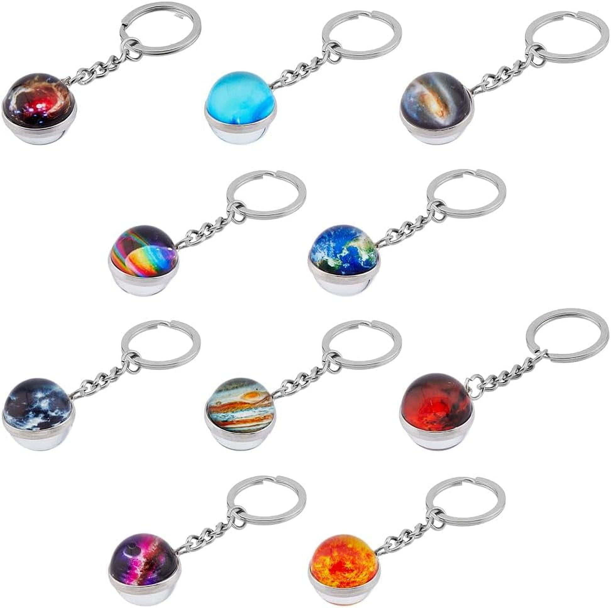 10 Style Planet Theme Alloy Keychain Luminous Universe Key Ring