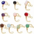 thumbnail image 1 of 10 Styles 10Pcs Adjustable Wire Wrapped Rings Irregular Gemstone Rings Set for Women Stackable Fashion Ring Set Gem Ring Light Gold Wire Wrapped Rings 18mm Light Gold, 1 of 6