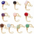 thumbnail image 1 of 10 Styles 10Pcs Adjustable Wire Wrapped Rings Irregular Gemstone Rings Set, 1 of 6
