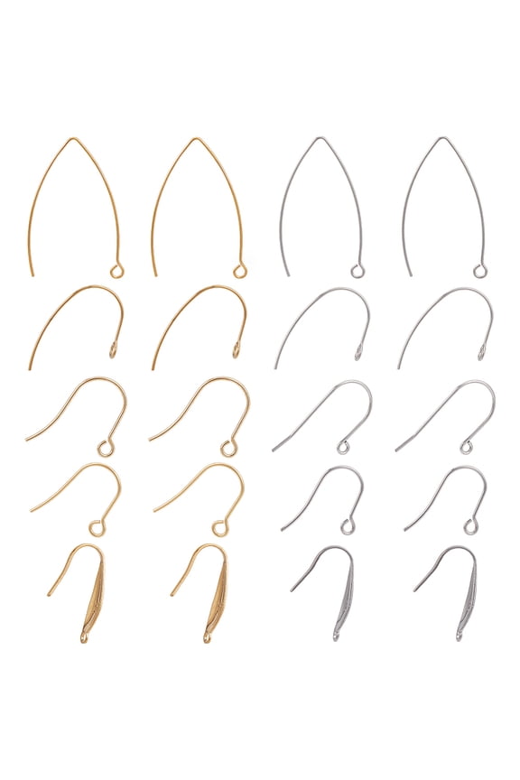 10 Styles 20Pcs Stainless Steel Earring Hooks Mixed Style Ear Wires French Wire Hooks Dangle Ear Wires for DIY Earring Jewelry Making Finding