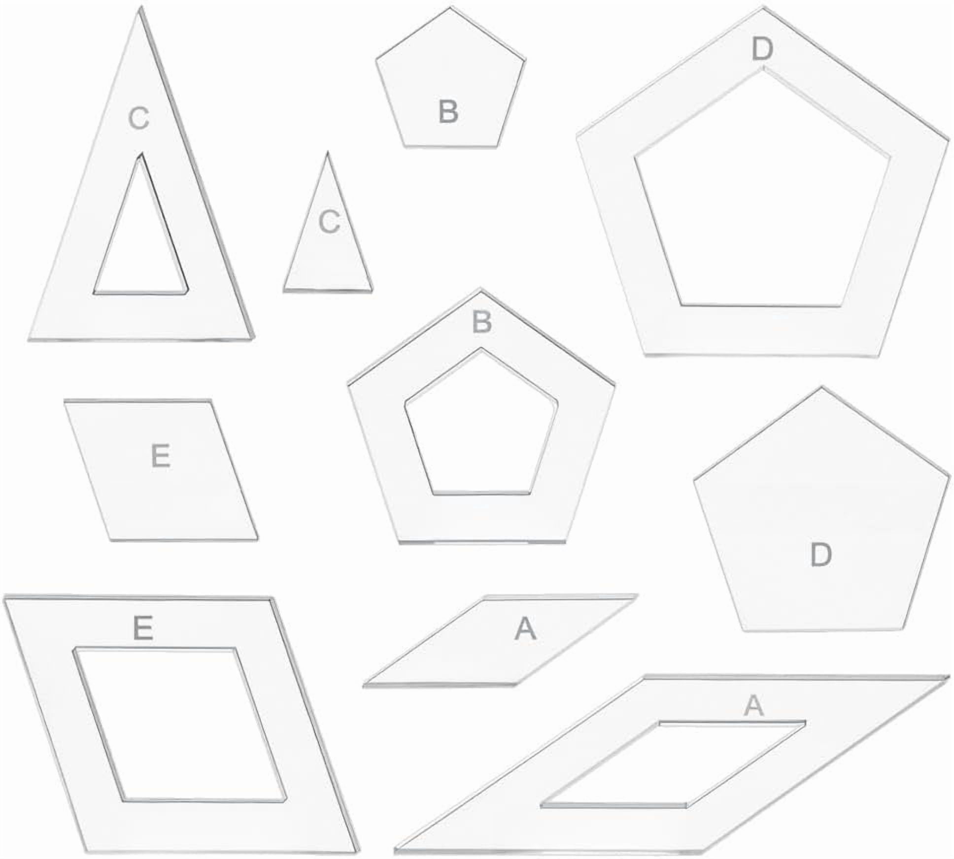 10 Styles Geometric Quilting Template Acrylic Intricate Sewing Machine ...