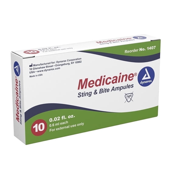 10 Swabs/Box Insect Sting Swabs Itch Relief- Ampules - 2 Boxes- Dynarex - MS-60200