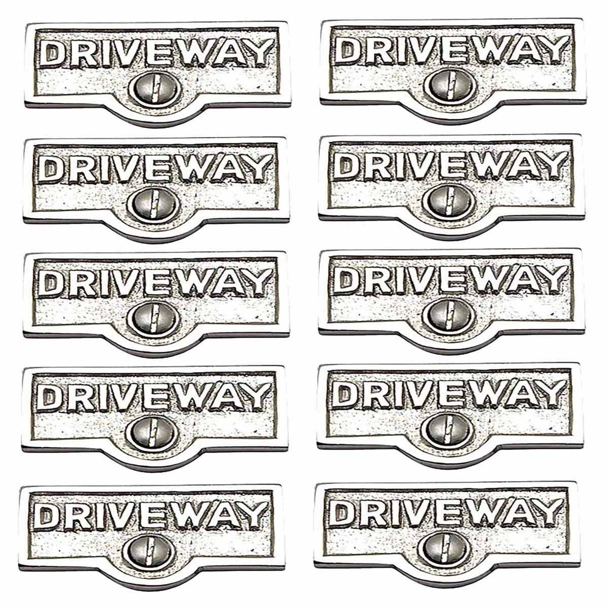 10 Switch Plate Tags DRIVEWAY Name Signs Labels Chrome Brass ...