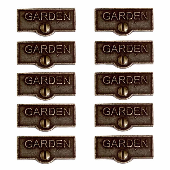 10 Switch Plate Tags GARDEN Name Signs Labels Cast Brass Traditional Engraved Wall Light Switch Cover Labels | Renovators Supply