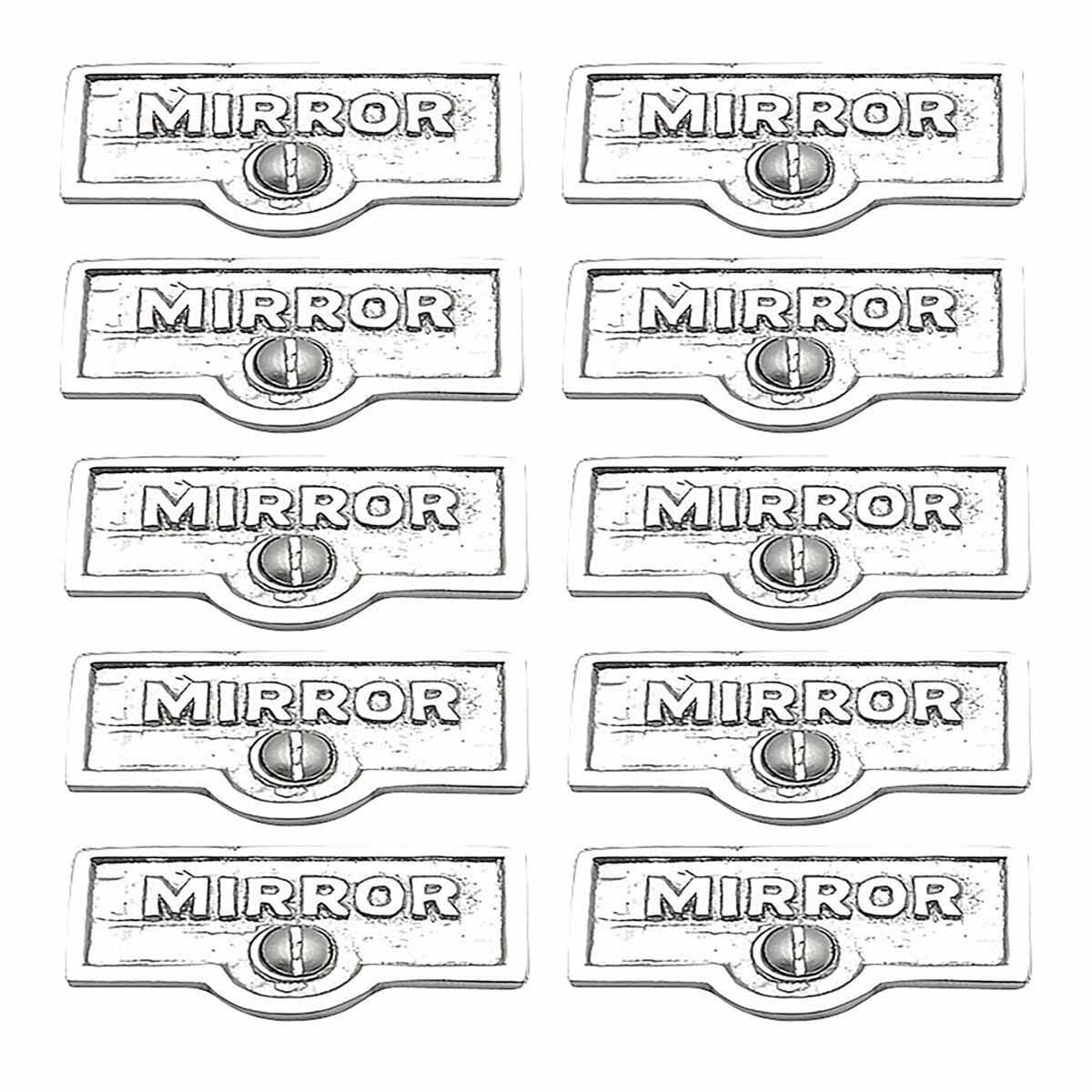 10 Switch Plate Tags MIRROR Name Signs Labels Chrome Brass Traditional ...