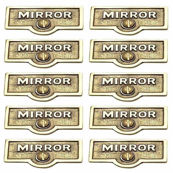 10 Switch Plate Tags MIRROR Name Signs Labels Lacquered Brass Traditional Engraved Wall Light Switch Cover Labels | Renovators Supply