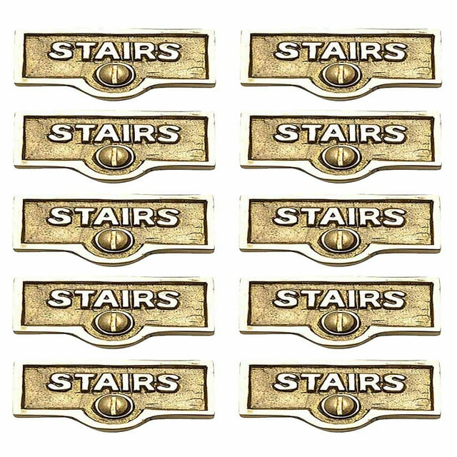 10 Switch Plate Tags STAIRS Name Signs Labels Lacquered Brass Traditional Engraved Wall Light Switch Cover Labels | Renovators Supply