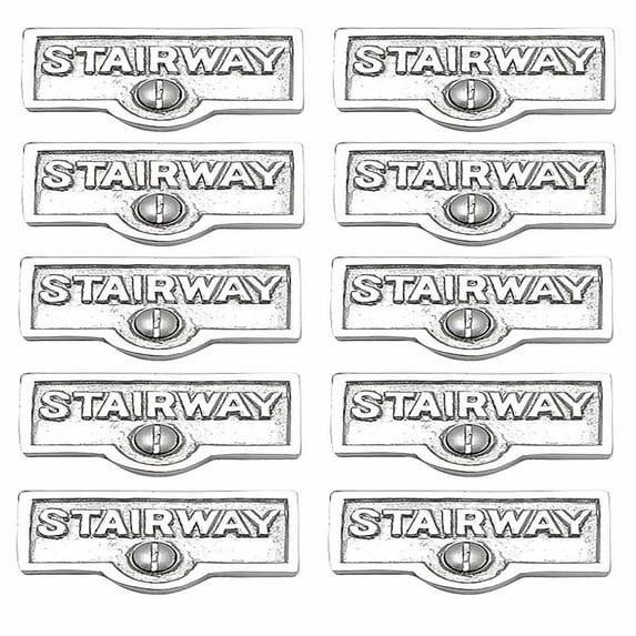 10 Switch Plate Tags STAIRWAY Name Signs Labels Chrome Brass Traditional Engraved Wall Light Switch Cover Labels | Renovators Supply