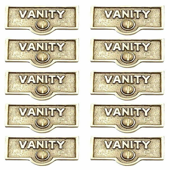 10 Switch Plate Tags VANITY Name Signs Labels Lacquered Brass Traditional Engraved Wall Light Switch Cover Labels | Renovators Supply