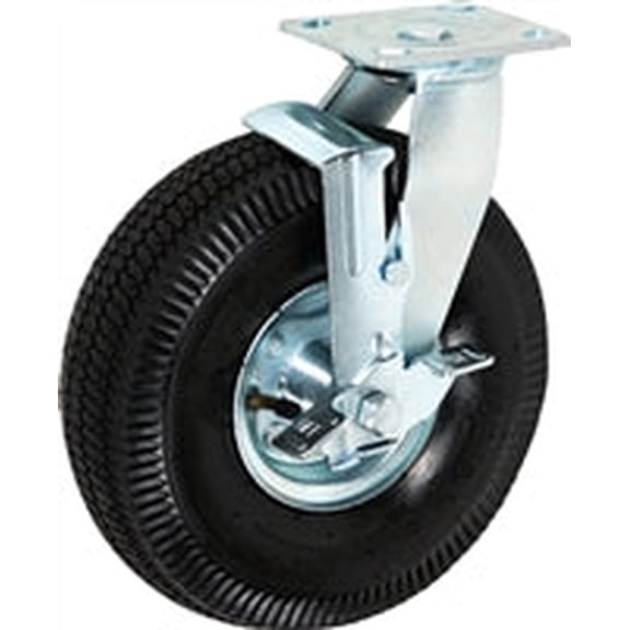 10" Swivel Pneumatic Caster with Brake - 4 PLY - 350 LBS Capacity