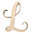 thumbnail image 1 of 10" Tall BIRCH Wood Letter L | 1/4" Thick | Wood Craft Letter | Starfish Font | Script Font, 1 of 3