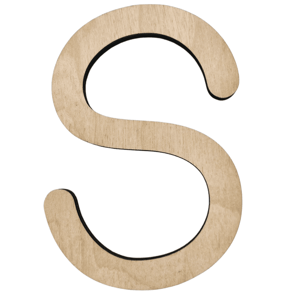 10" Tall BIRCH Wood Letter S | 1/4" Thick | Wood Craft Letter | Krafty Supply Lego House Font | Script Font
