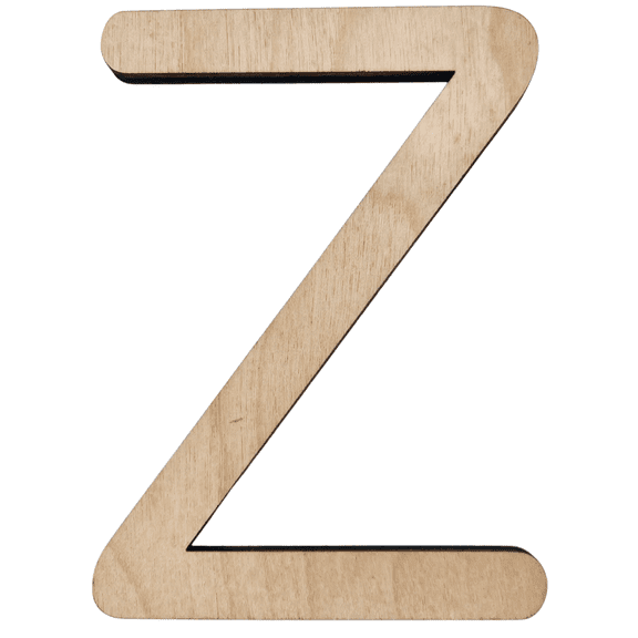 10" Tall BIRCH Wood Letter Z | 1/4" Thick | Wood Craft Letter | Krafty Supply Lego House Font | Script Font