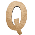 thumbnail image 1 of 10" Tall Birch Wood Letter Q | 1/4" Thick | Wood Craft Letter | American Font, 1 of 3