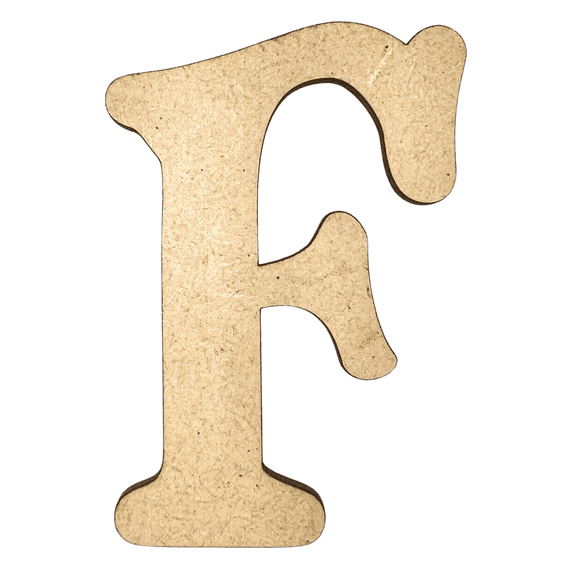10" Tall MDF Letter F | 1/4" Thick | Krafty Supply Letters | Beltorian