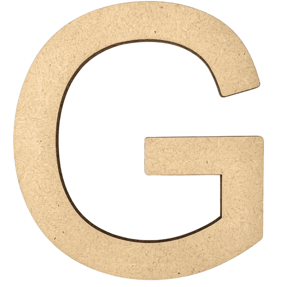 10" Tall MDF Letter G | 1/8" Thick | Krafty Supply Letters | Arial | Wooden Letter
