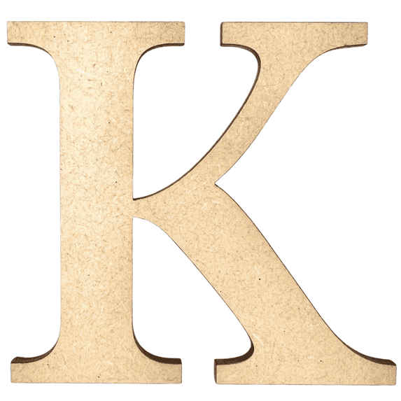 10" Tall MDF Letter K | 1/4" Thick | Krafty Supply Letters | Times | Wooden Letter