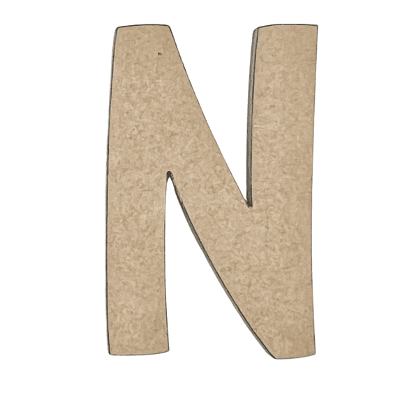 10" Tall MDF Wood Letter N | 1/8" Thick | Wood Craft Letter | Krafty Supply | American Font