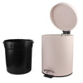 thumbnail image 1 of 10" Tall Matte Blush Step Garbage Can with Removable Inner Bucket, Soft-Close Metal Waste Basket with Foot Pedal, 1 of 5