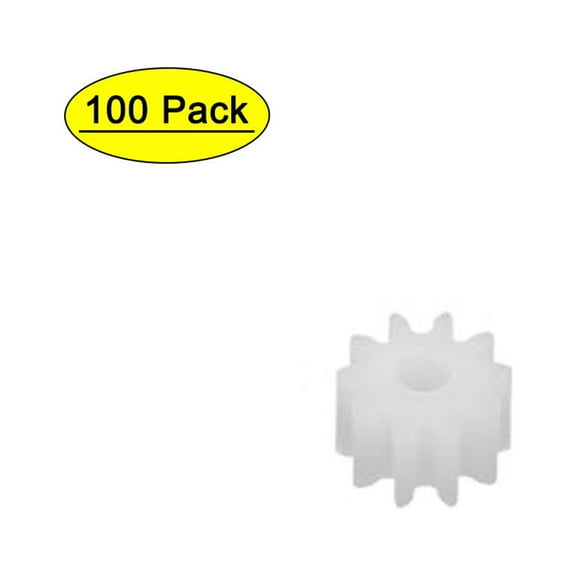 10 Teeth 1.95mm Hole Dia Plastic Gear Wheel 100pcs for Toy Car Motor Shaft